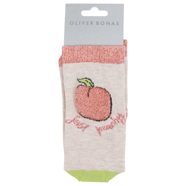 **3 PAIRS** LADIES OLIVER BONAS PEACH SOCKS  *SIZE UK 4-7 , EU 37-41*